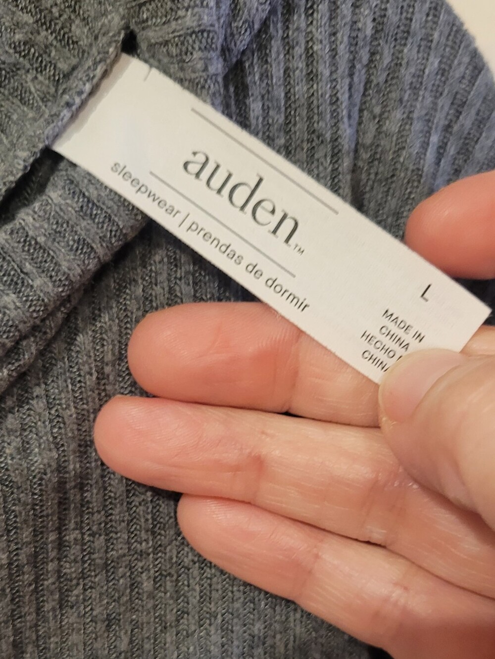 Auden Ribbed  Sleep Set in Gray - Picture 2 of 6